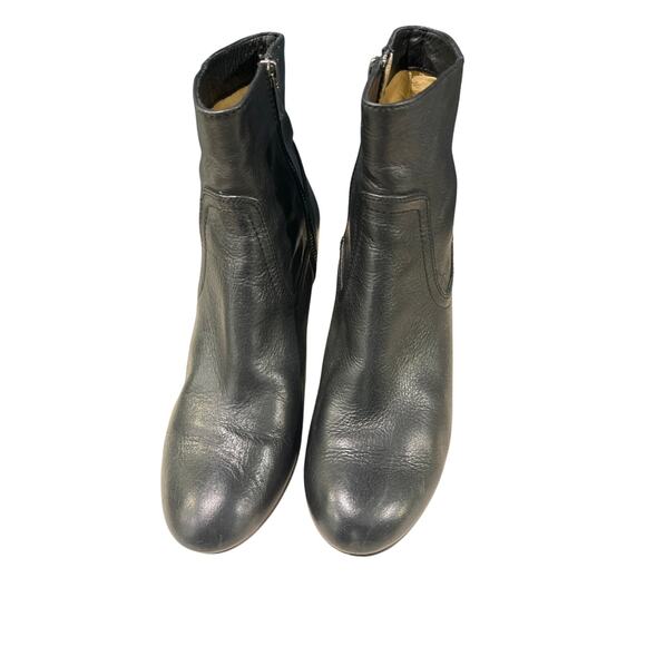 FRYE Stella Zip Short Ankle Heeled Black Leather Booties Sz 10 - Picture 4 of 10